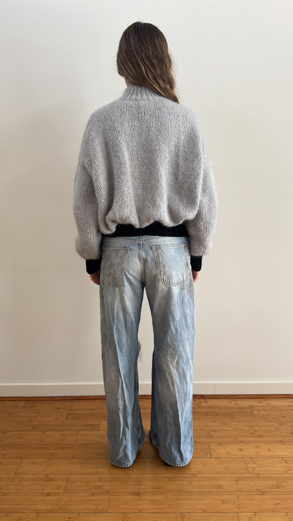 ROMA BOMBER SILVER WITH BLACK CUFFS