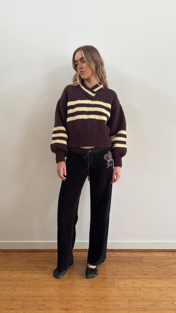SARAH SWEATER BROWN & YELLOW
