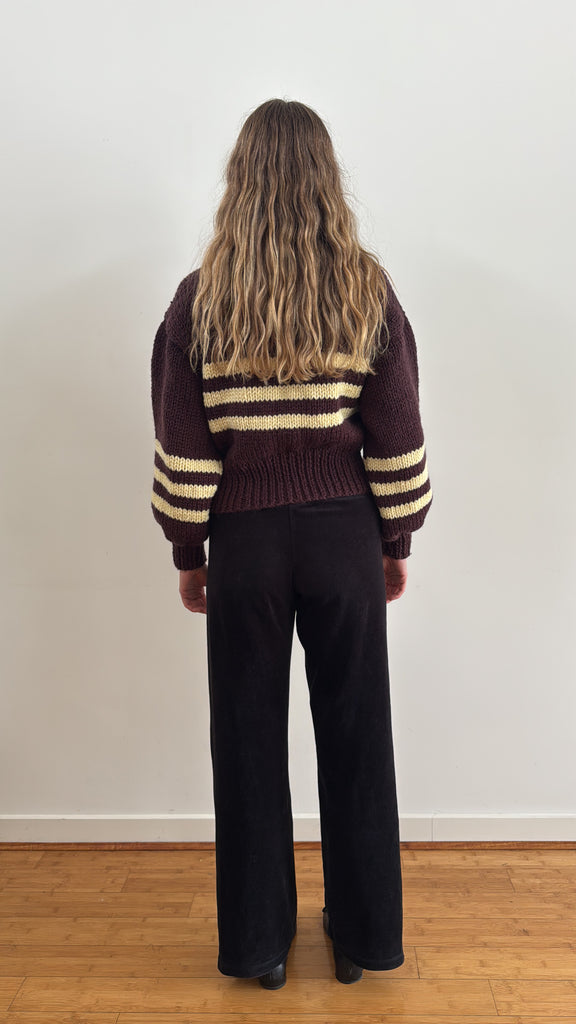SARAH SWEATER BROWN & YELLOW