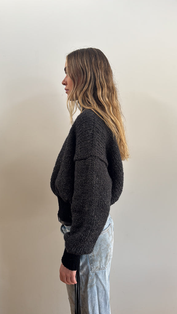 ROMA BOMBER CHARCOAL WITH BLACK ZIP