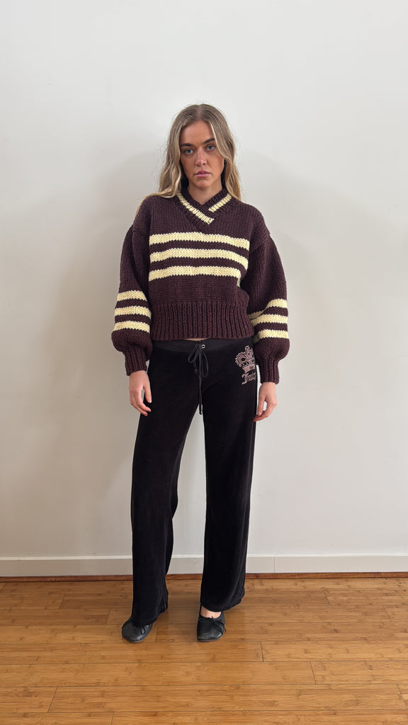 SARAH SWEATER BROWN & YELLOW