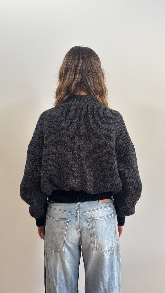 ROMA BOMBER CHARCOAL WITH BLACK ZIP