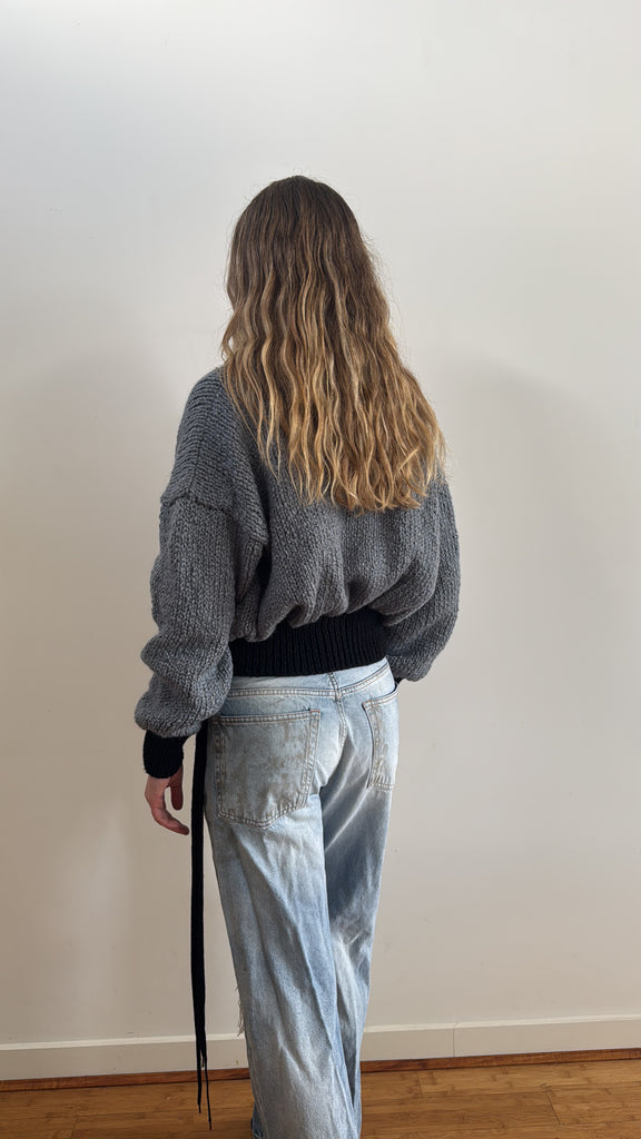 ROMA BOMBER BLUE WITH BLACK ZIP