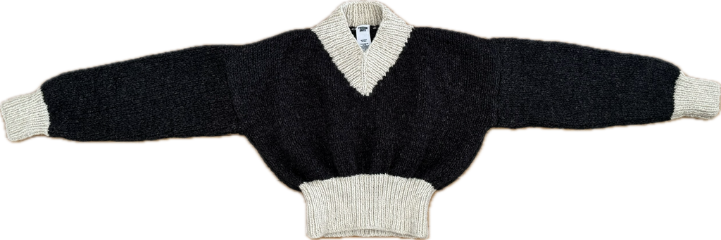 DAPHNE SWEATER CHARCOAL & CREAM