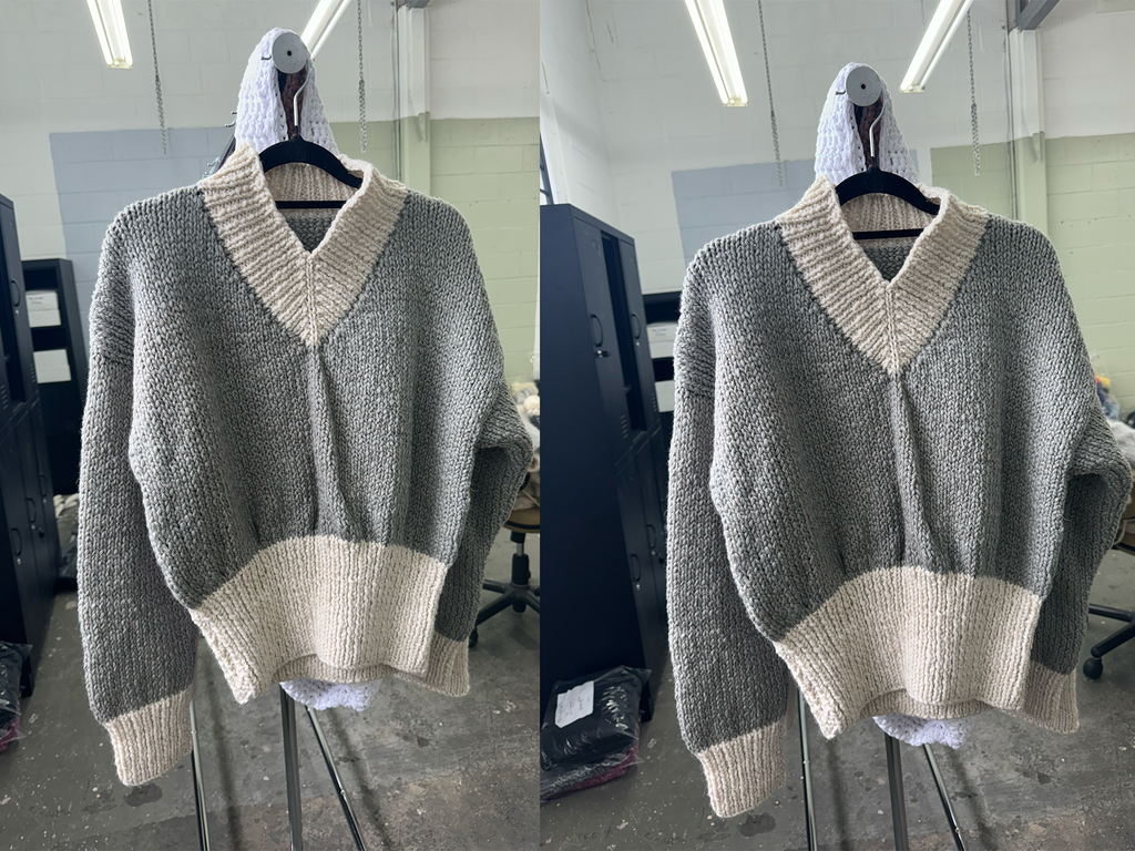 DAPHNE SWEATER GREY & CREAM (PRE ORDER)